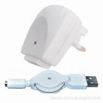 Travel Charger, 100 to 240V AC, 50/60Hz and 150mA Input Voltage